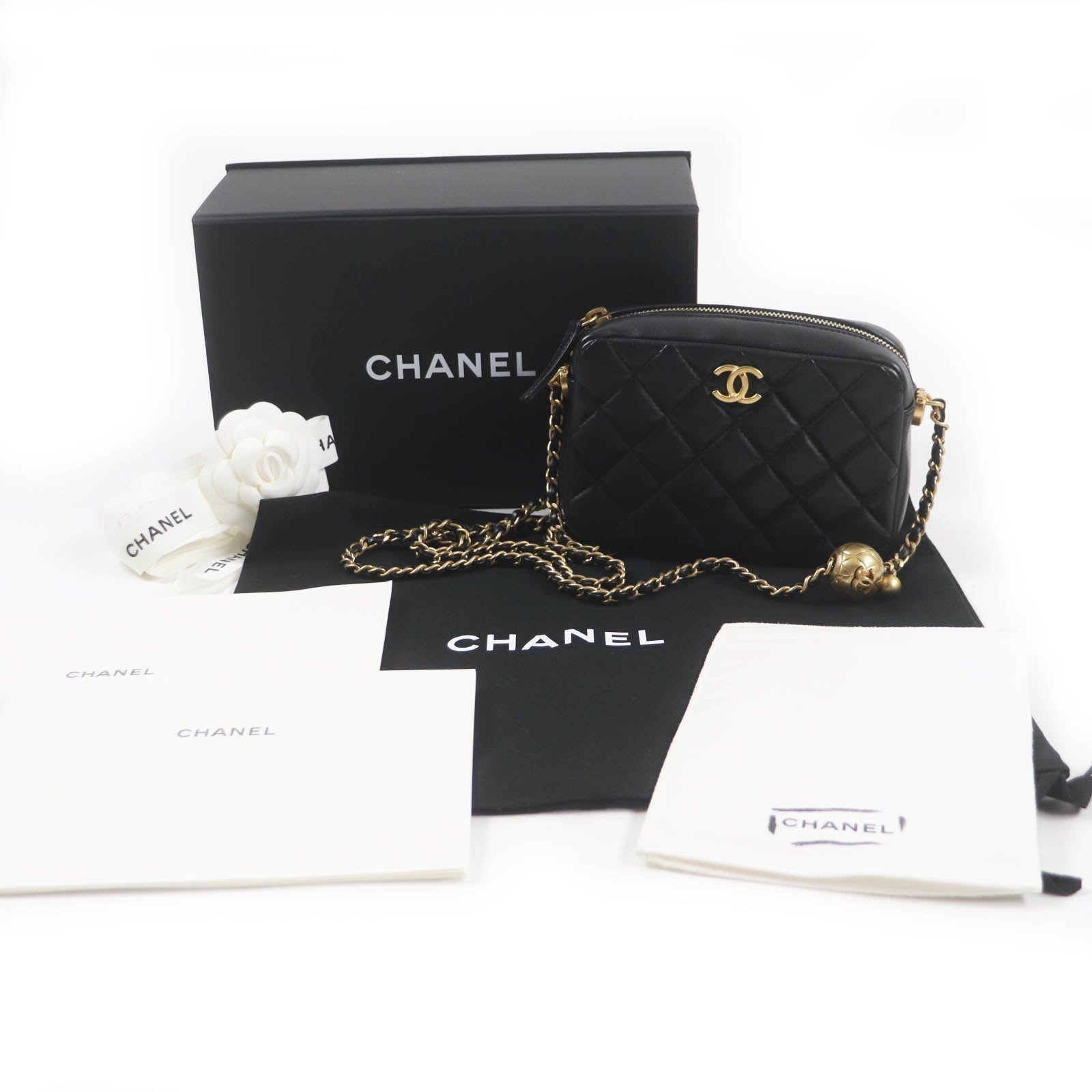 Chanel lambskin Matrasse Black Shoulder Bag 3