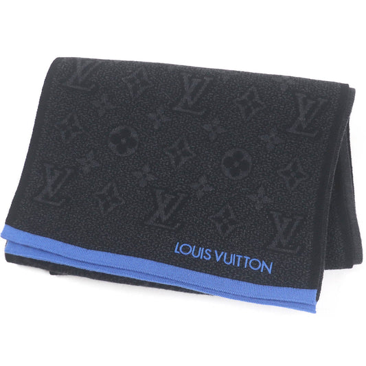 Louis Vuitton Scarf M76240 Wool Black Apparel