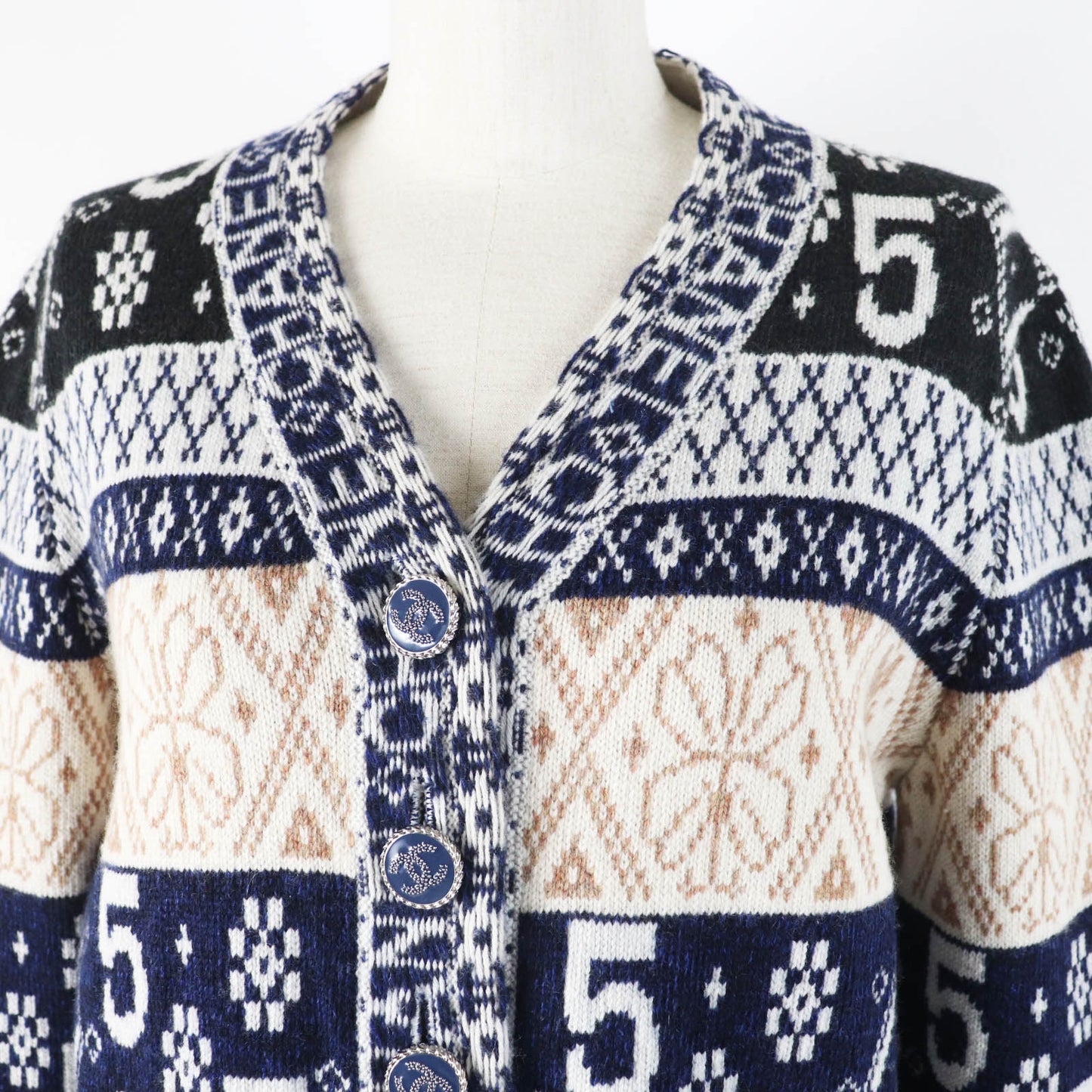 Chanel Cashmere Logo Print Cardigan Apparel