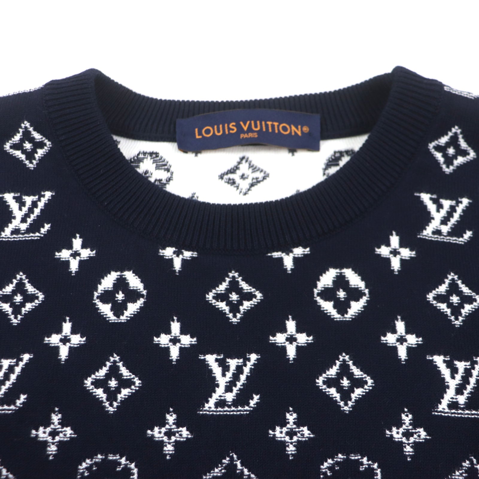 Louis Vuitton sweater HQN42W nit XS Monogram Cotton Navy Apparel