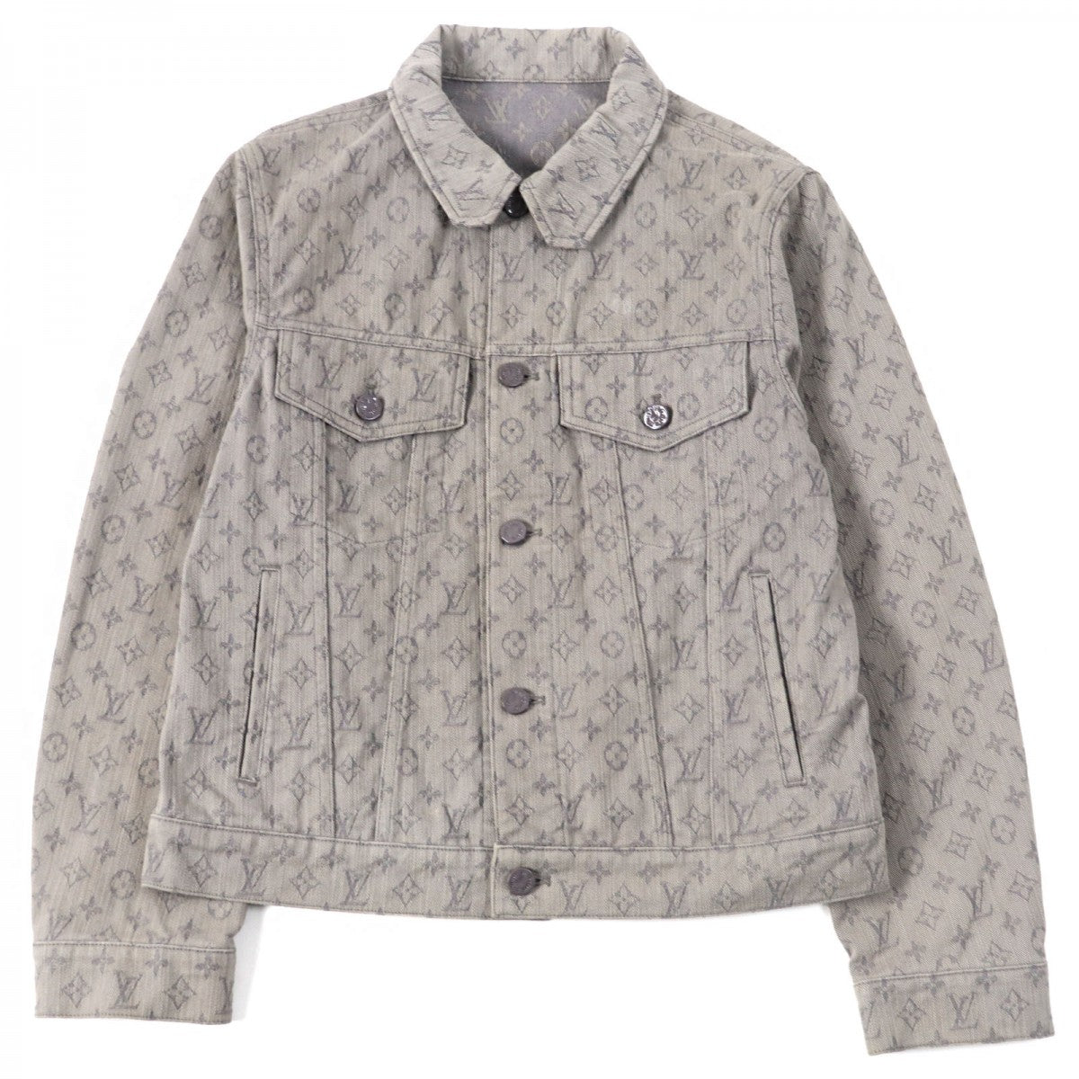 Louis Vuitton Jacket HHA21W Denim Cotton Gray Apparel