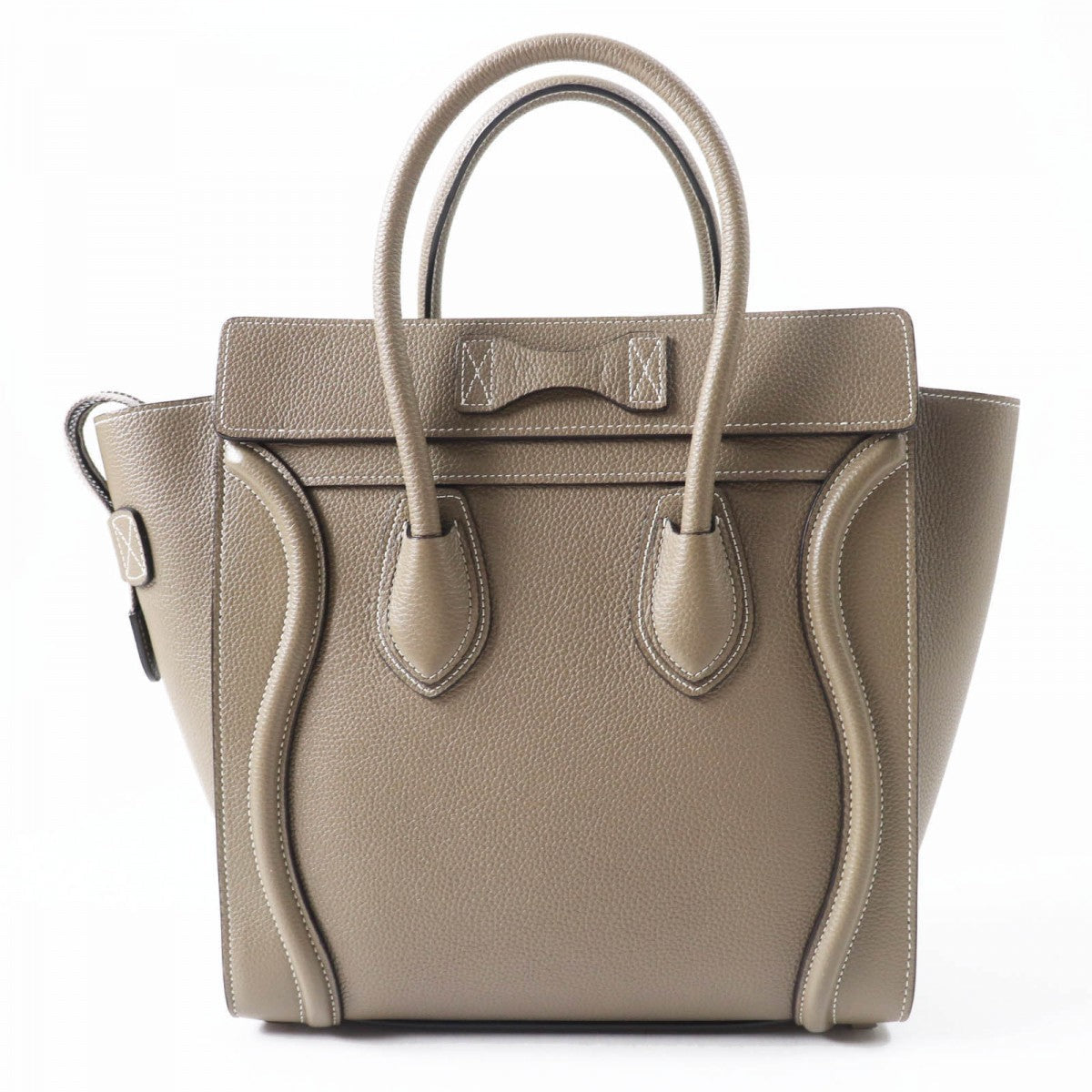 Main: Drummed Calfskin Suri Luggage Micro Shopper Travel Bag