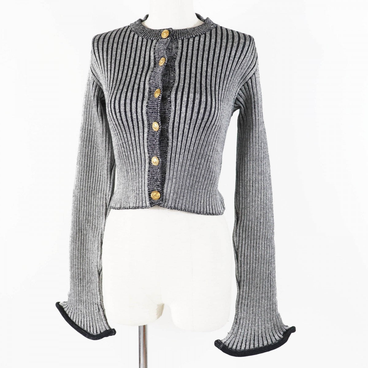 Louis Vuitton cardigan 45 7 1 polyurethane Nylon Wool Black Grey Handbag