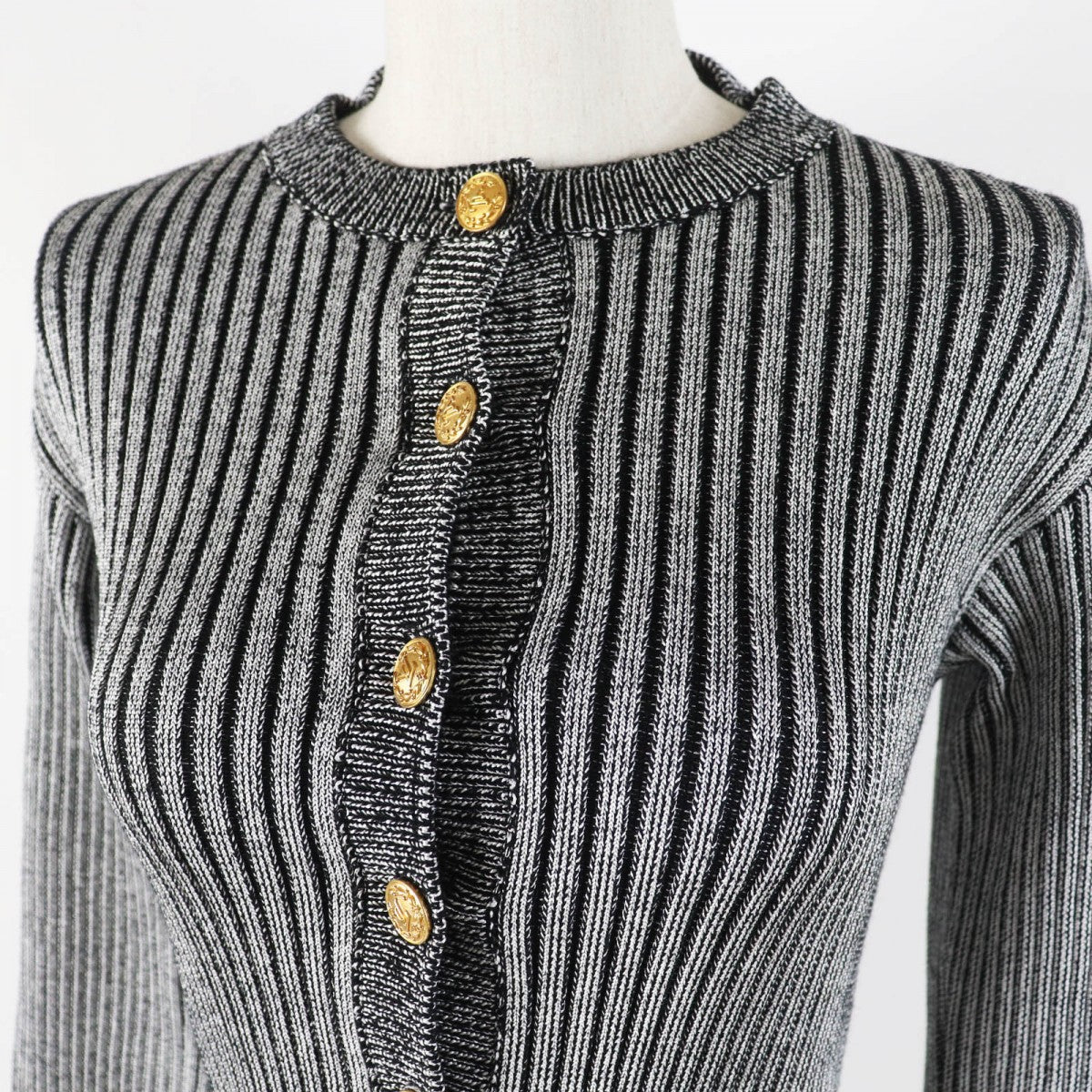Louis Vuitton cardigan 45 7 1 polyurethane Nylon Wool Black Grey Handbag