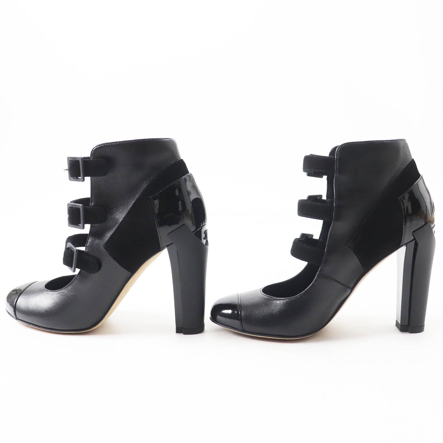 Chanel COCO Mark Leather Booties Black Bag