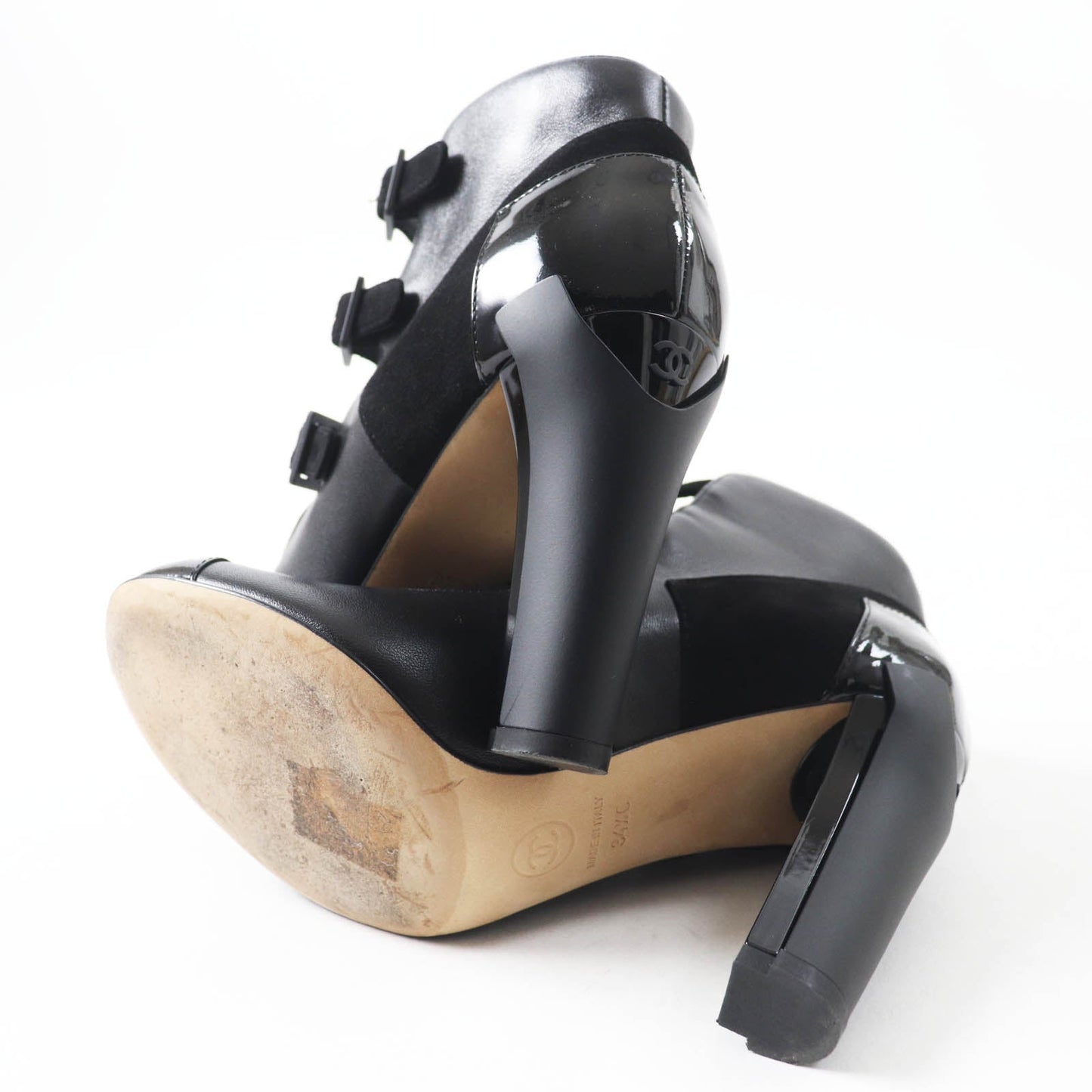 Chanel COCO Mark Leather Booties Black Bag