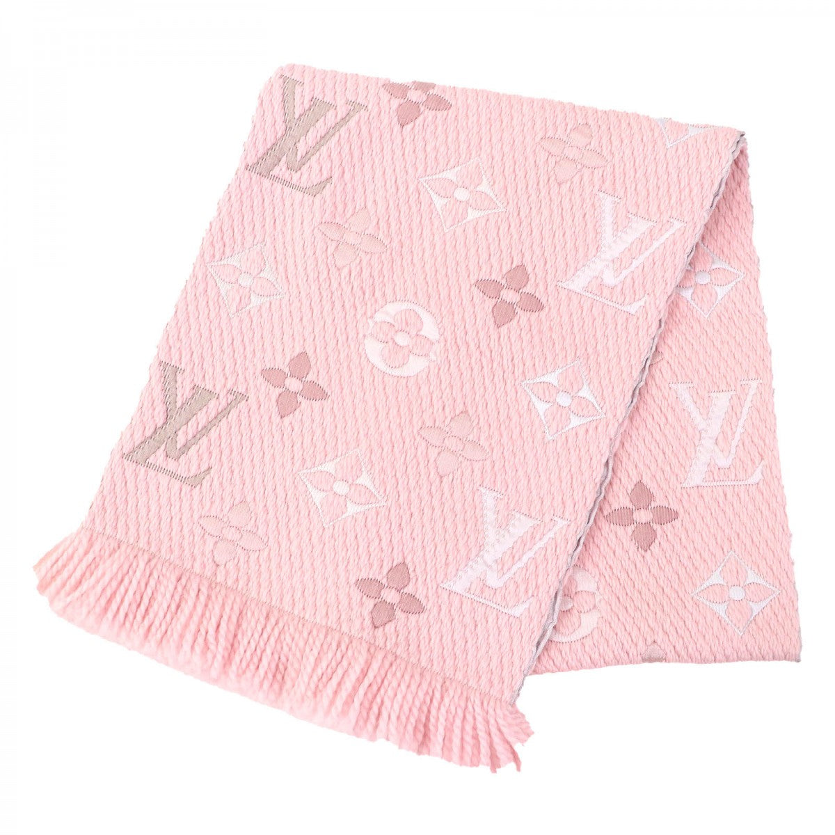 Louis Vuitton Scarf M73057 Crystal Escharp Mania Wool Pink Logo Apparel