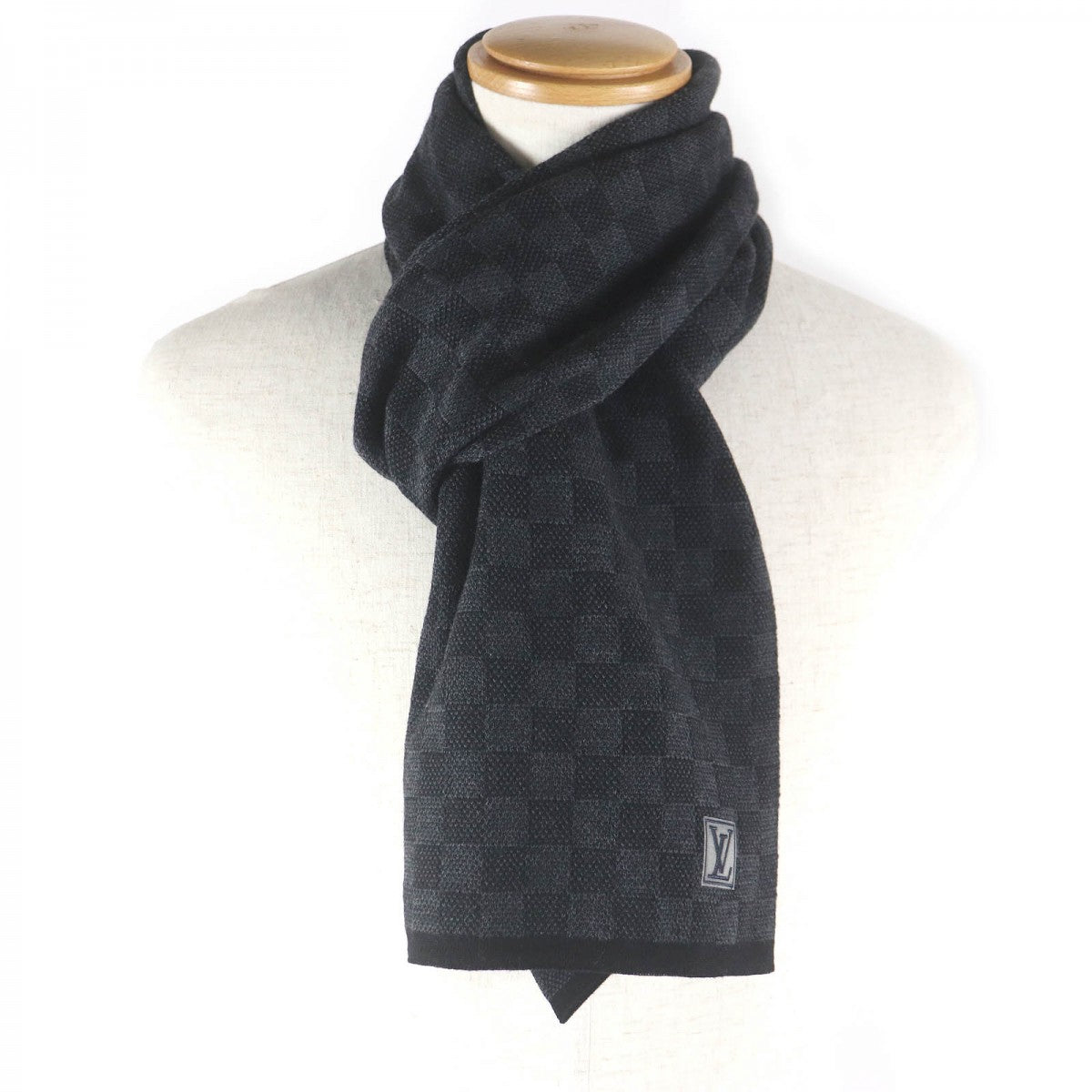 Louis Vuitton Scarf M70028 Wool Black Apparel