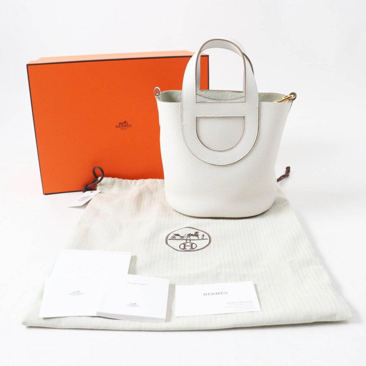 Hermes Handbag Main Ftaurillon Clemence In The Loop Women White Travel Bag