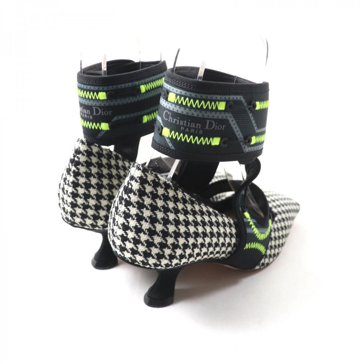 Dior Christian Pumps Houndstooth Weave (Wool), Ultra Lightweight Leather Shoes
