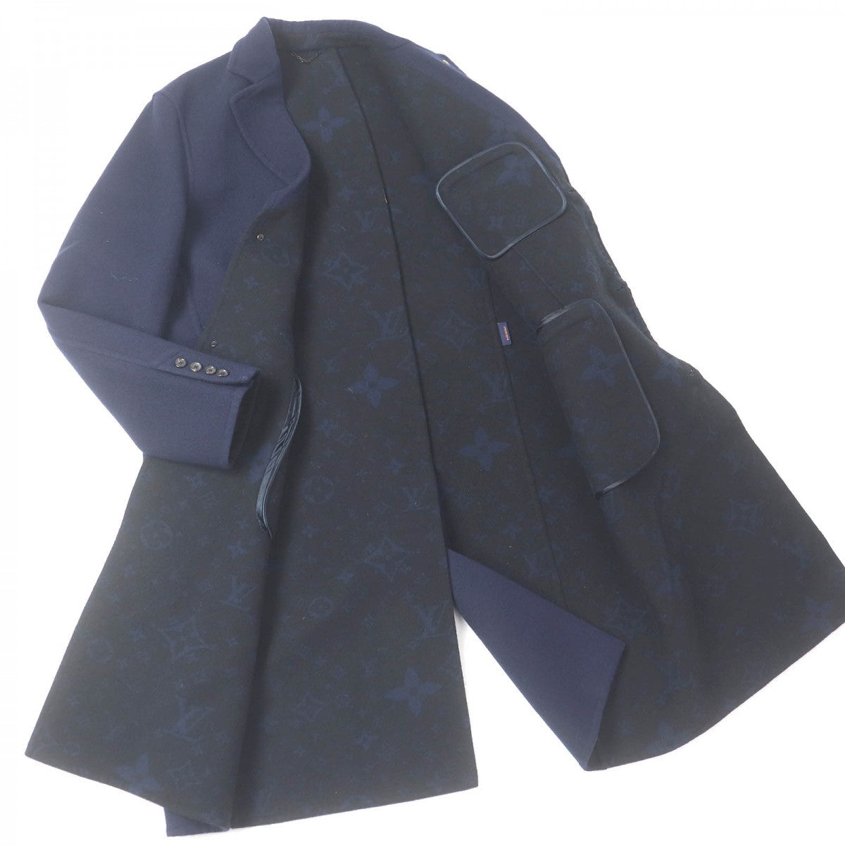 Louis Vuitton Chester coat Wool Cotton Navy Apparel