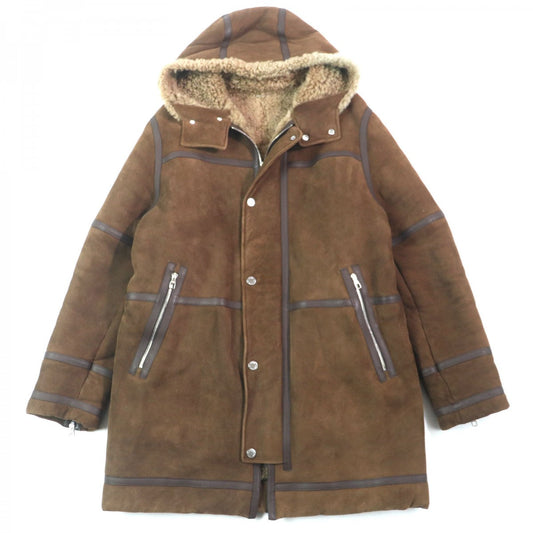 Louis Vuitton Mouton coat part Cowhide 54 Leather Brown Apparel