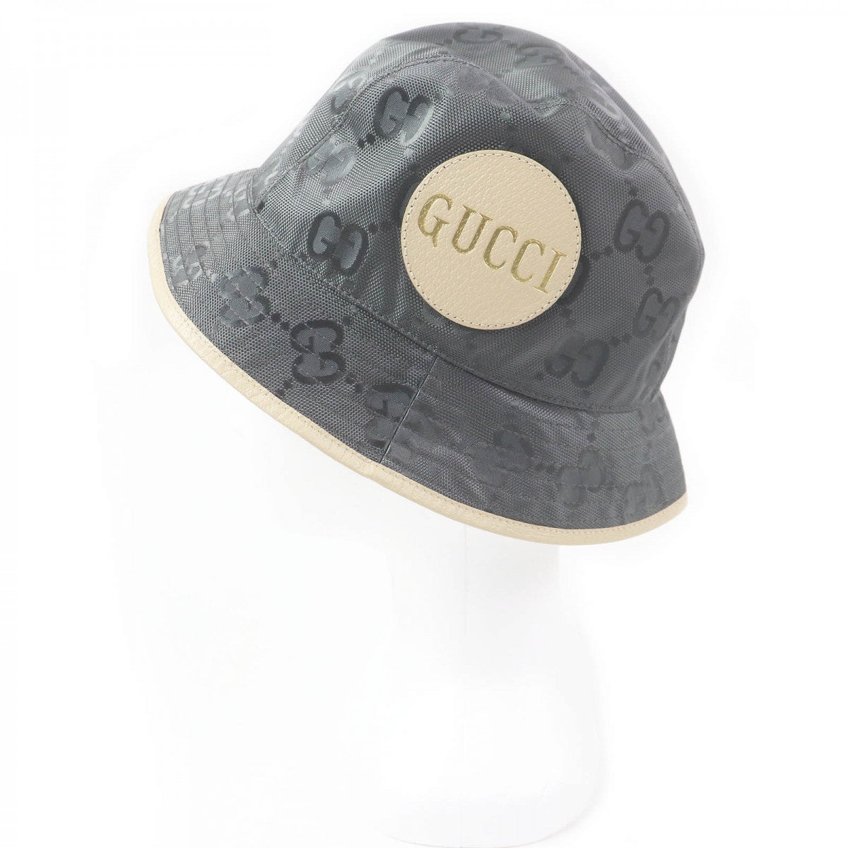 Gucci Leather Nylon Cotton Gray Hat