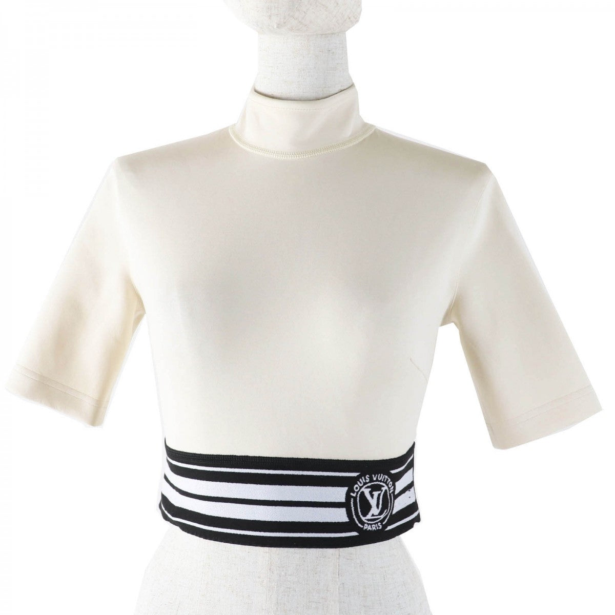 Louis Vuitton Cut Ivory Sporty Cropped Stripes Nylon Black Handbag