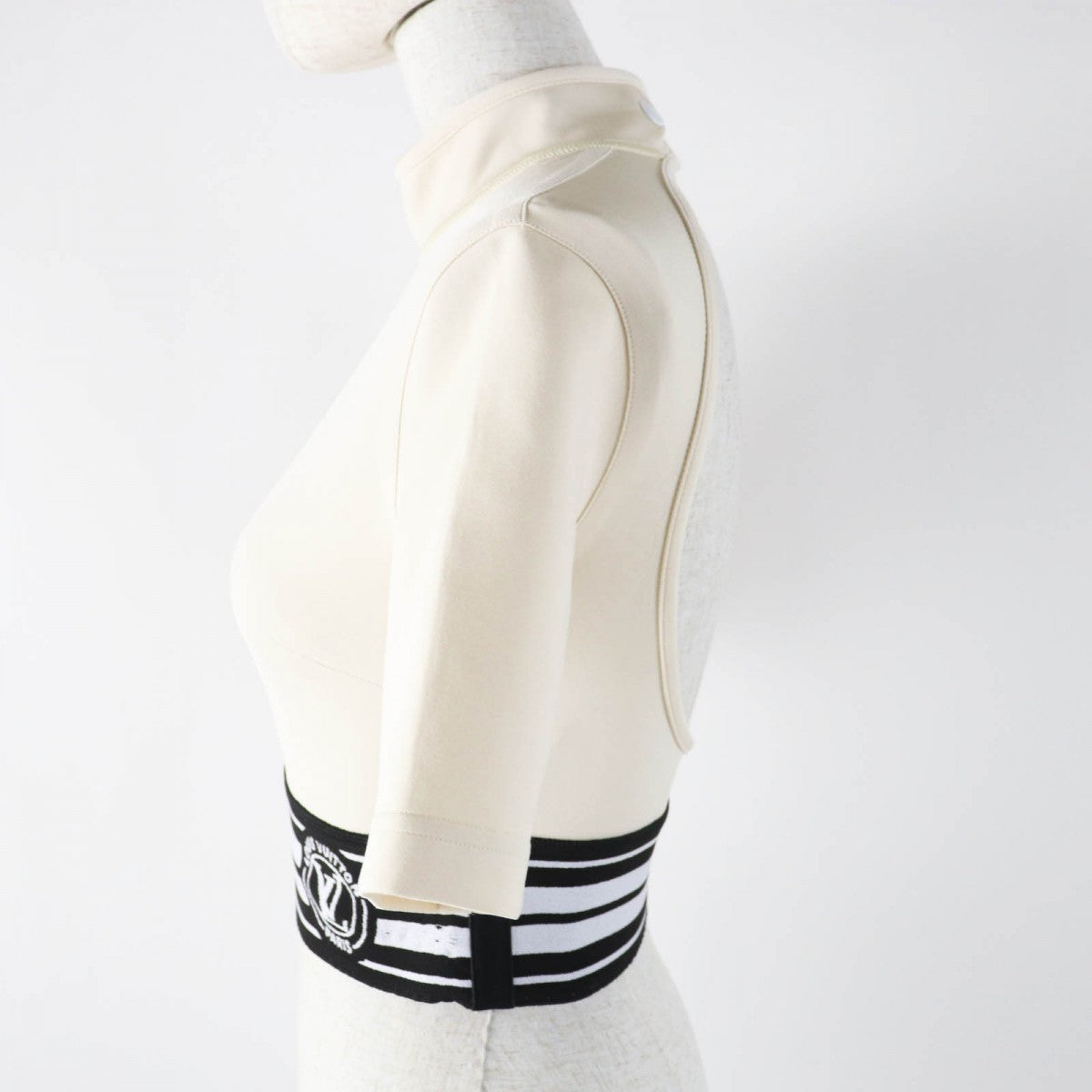 Louis Vuitton Cut Ivory Sporty Cropped Stripes Nylon Black Handbag