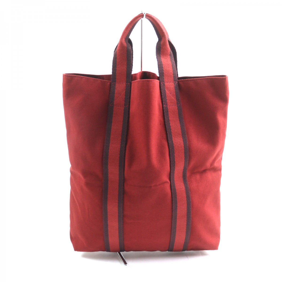 Hermes Tote Bag Main Cotton Bordeaux Fool Toe Kabas
