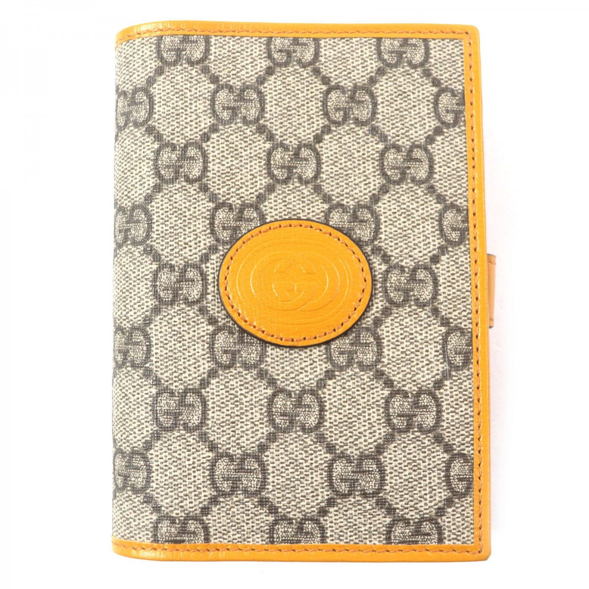 Gucci G724562 erlocking G GG Supreme Leather Beige Orange Wallet Case