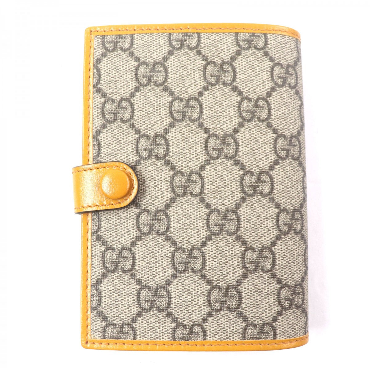 Gucci G724562 erlocking G GG Supreme Leather Beige Orange Wallet Case