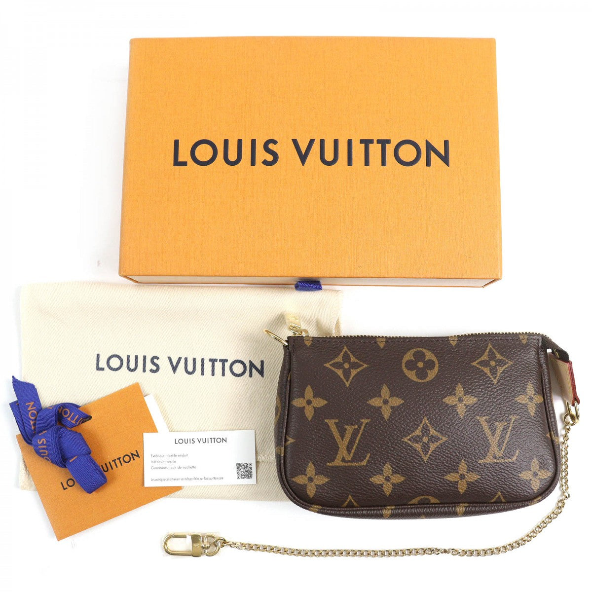 Louis Vuitton Pouch M58009 Part Tanned Pochette Monogram Leather Canvas Brown Clutch Bag
