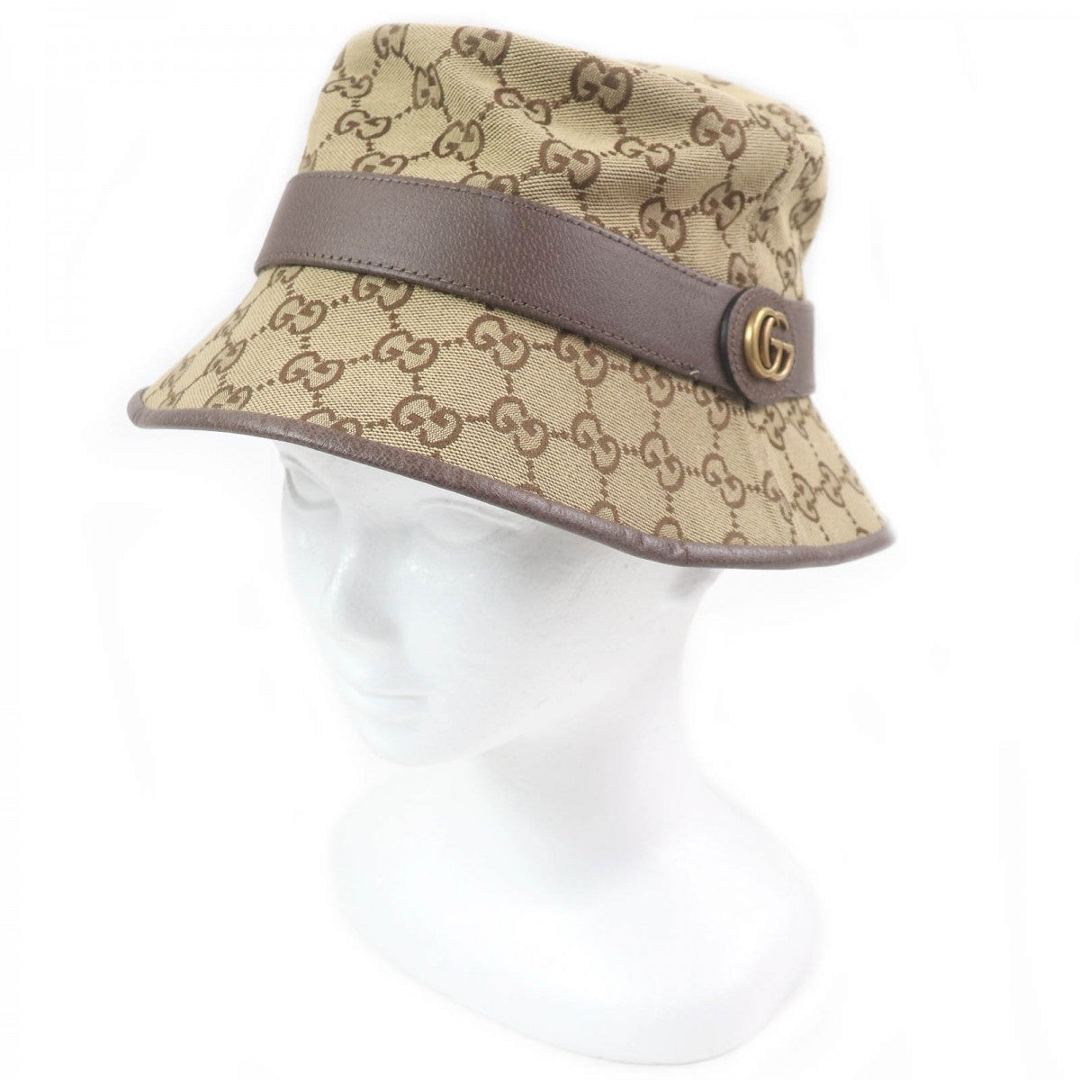 Gucci Part Cowhide Cotton Beige Hat