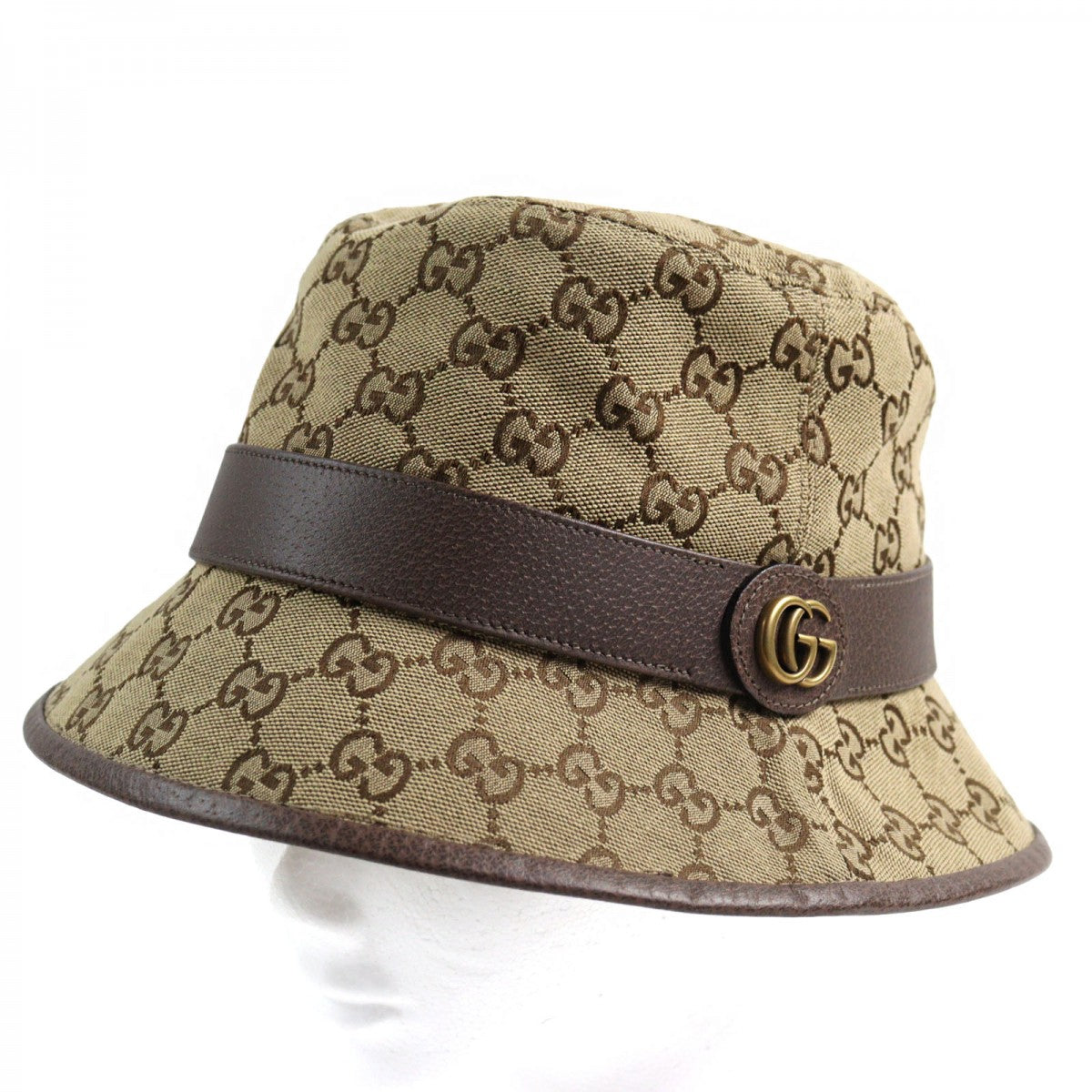 Gucci part 100 cowhide Part 50 Leather Canvas Cotton Brown Hat