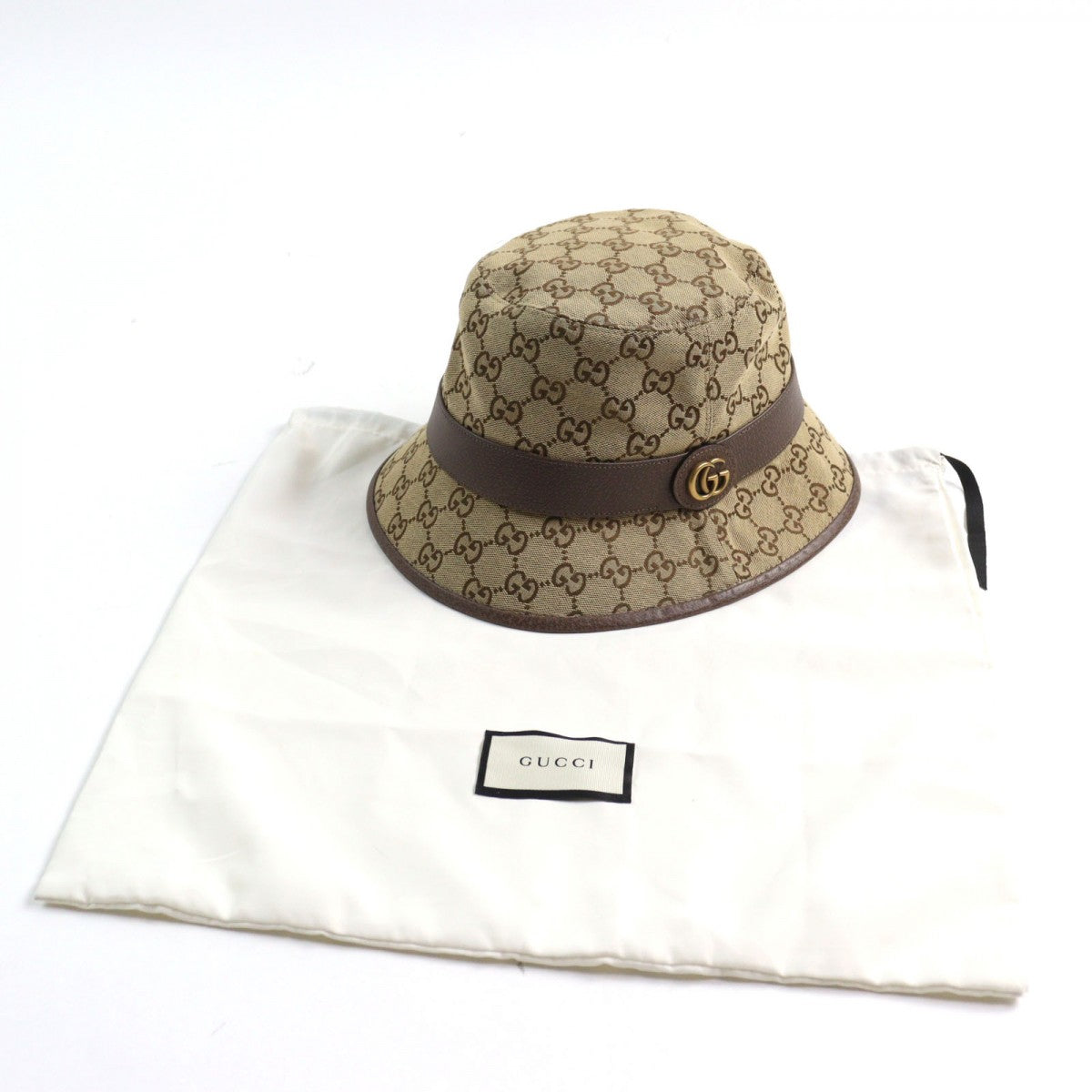 Gucci part 100 cowhide Part 50 Leather Canvas Cotton Brown Hat