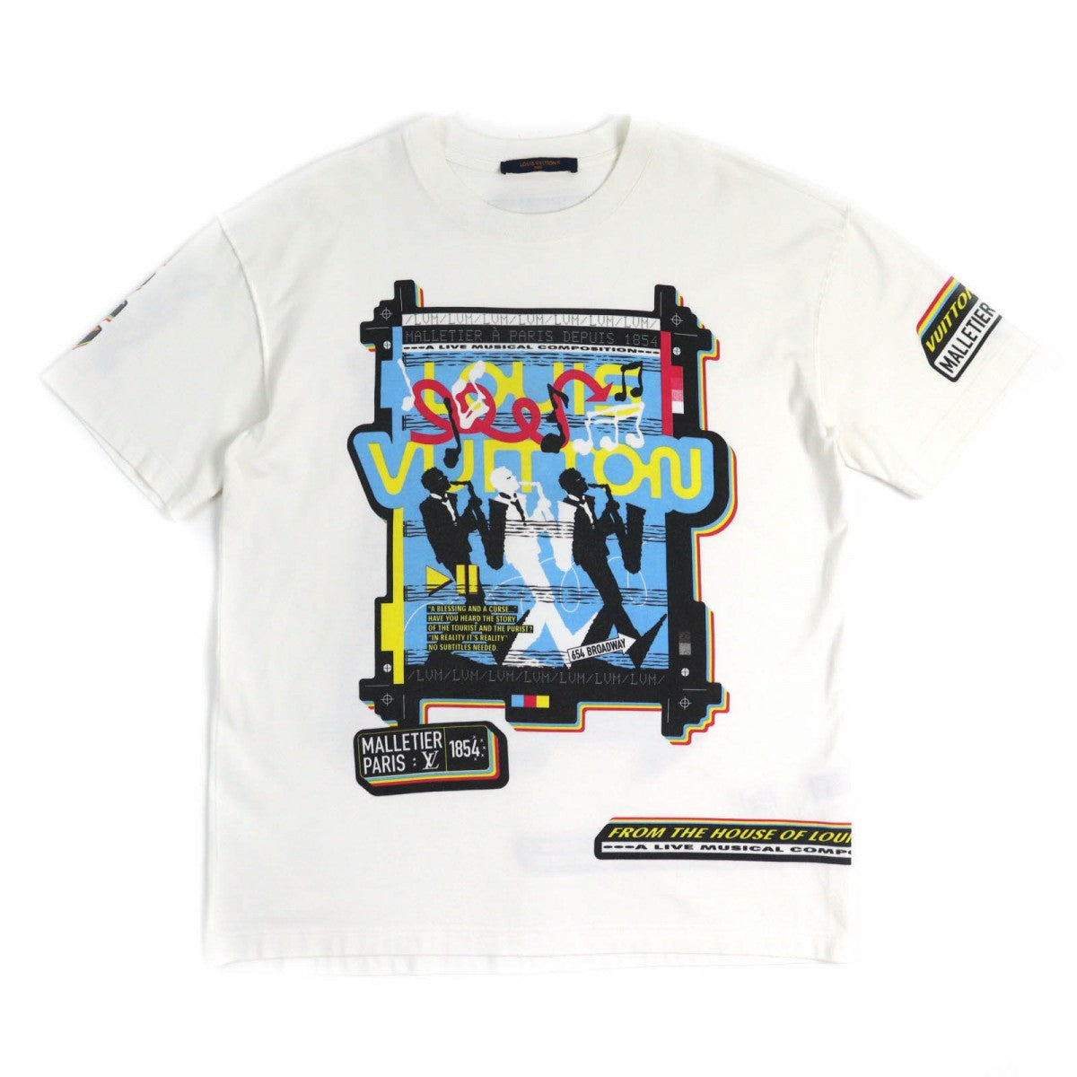 Louis Vuitton Short sleeve T-shirt Flyer M Cotton White Multicolor Apparel