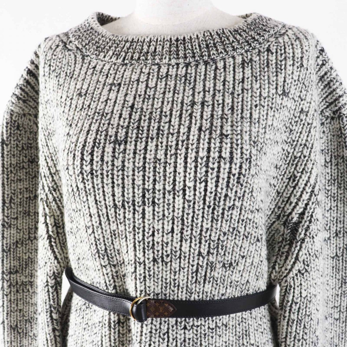 Louis Vuitton knit some parts 50 some Wool Cotton Black White Handbag