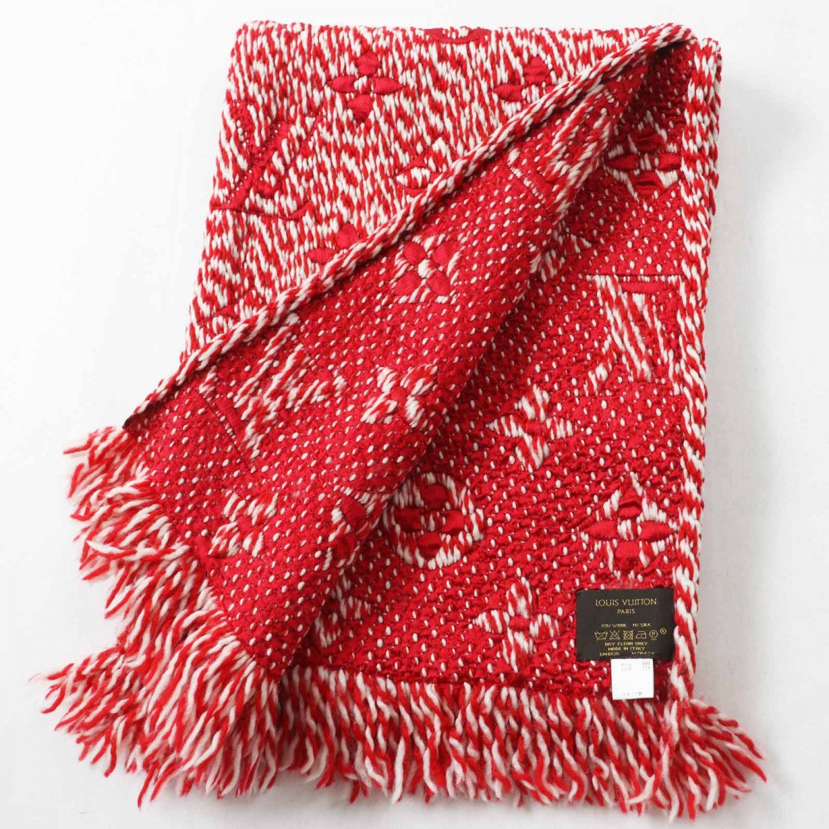 Louis Vuitton Scarf M70424 Mix Wool White Red