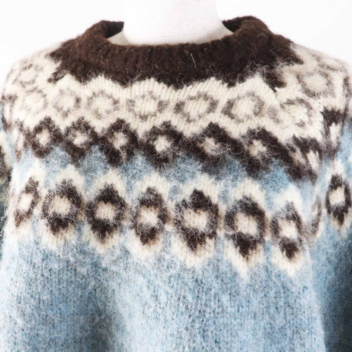 Knit Main: Wool Light Women S Handbag White Brown Travel Bag