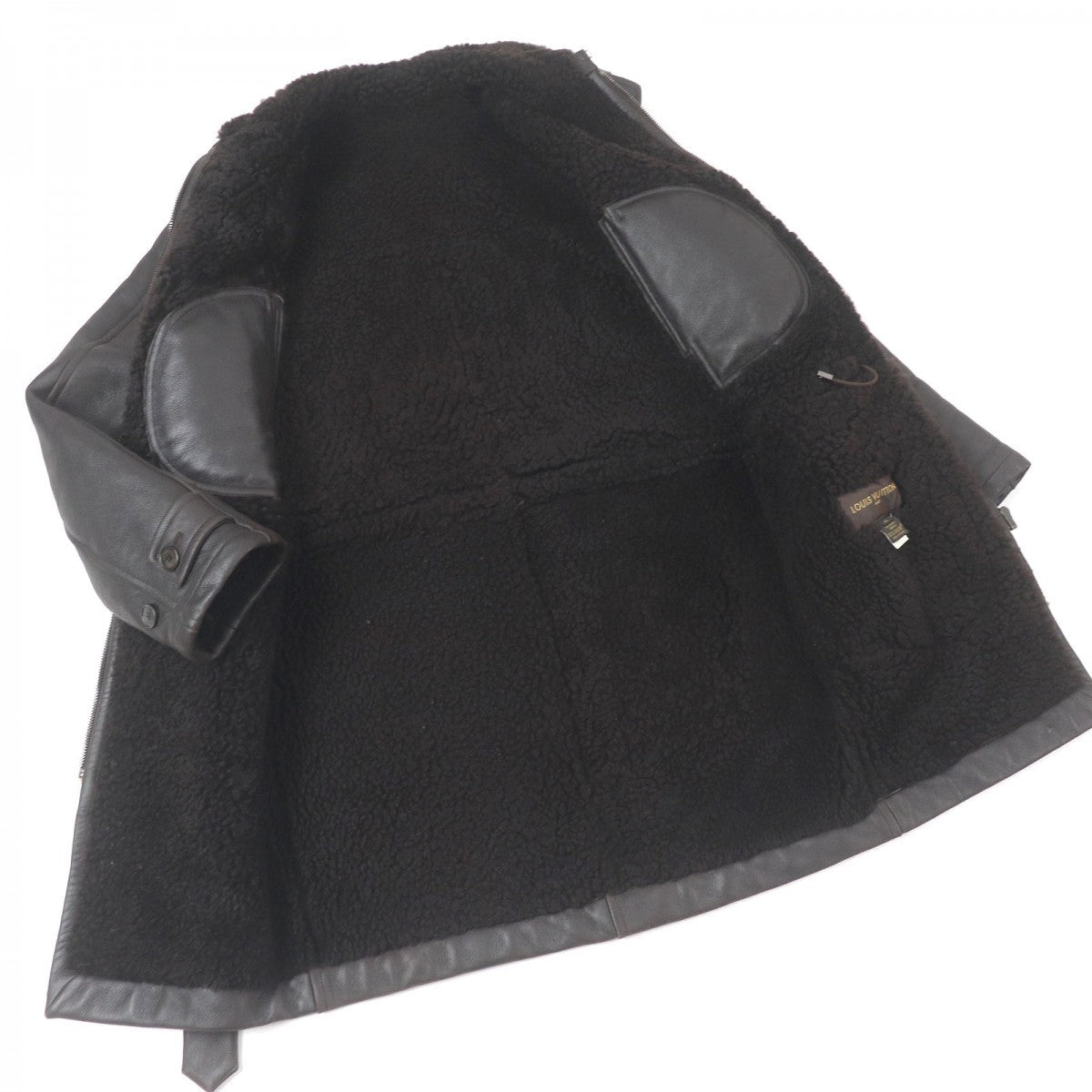 Louis Vuitton Mouton coat Leather Brown Apparel