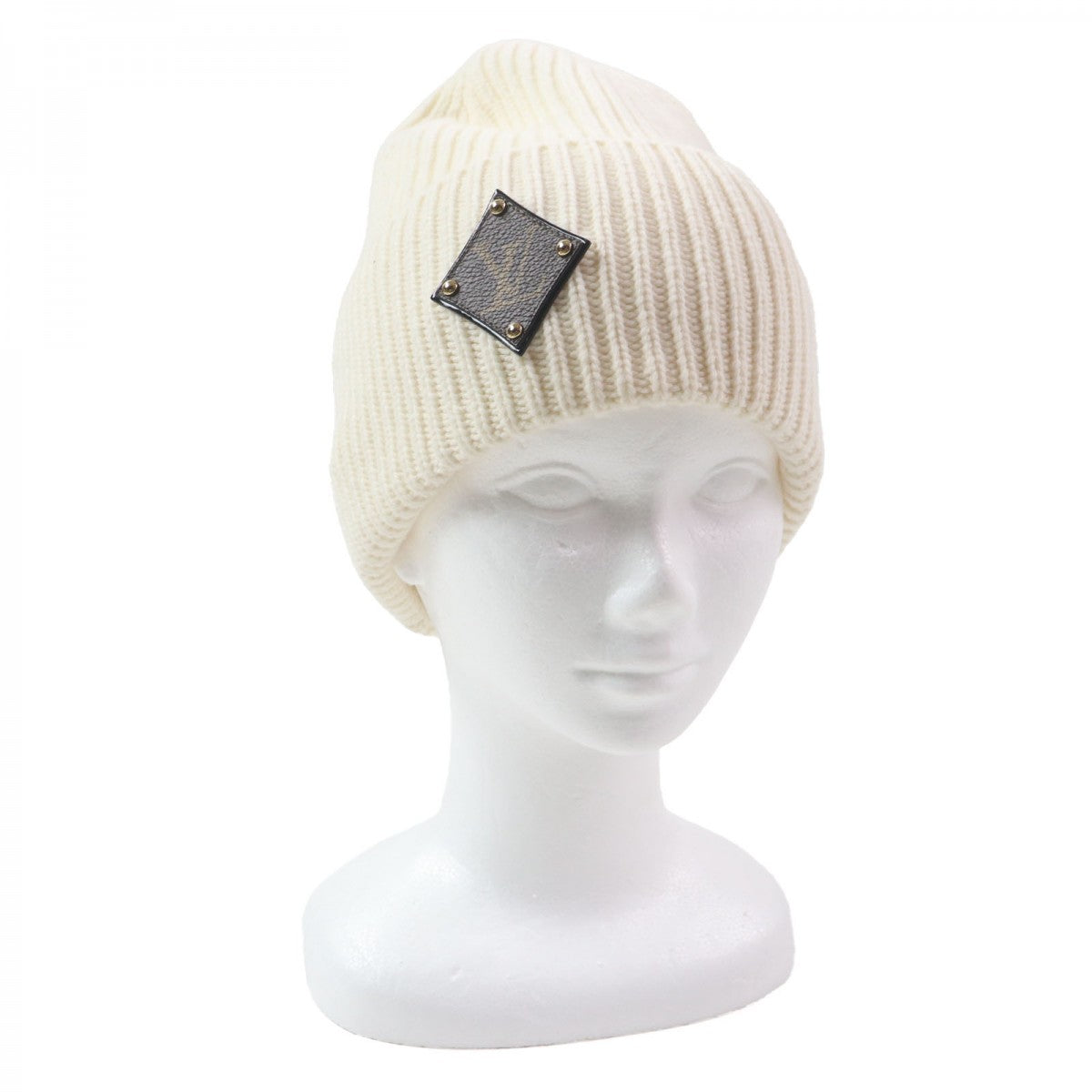 Louis Vuitton Knit M76707 parts cowhide Parts Leather Wool Hat