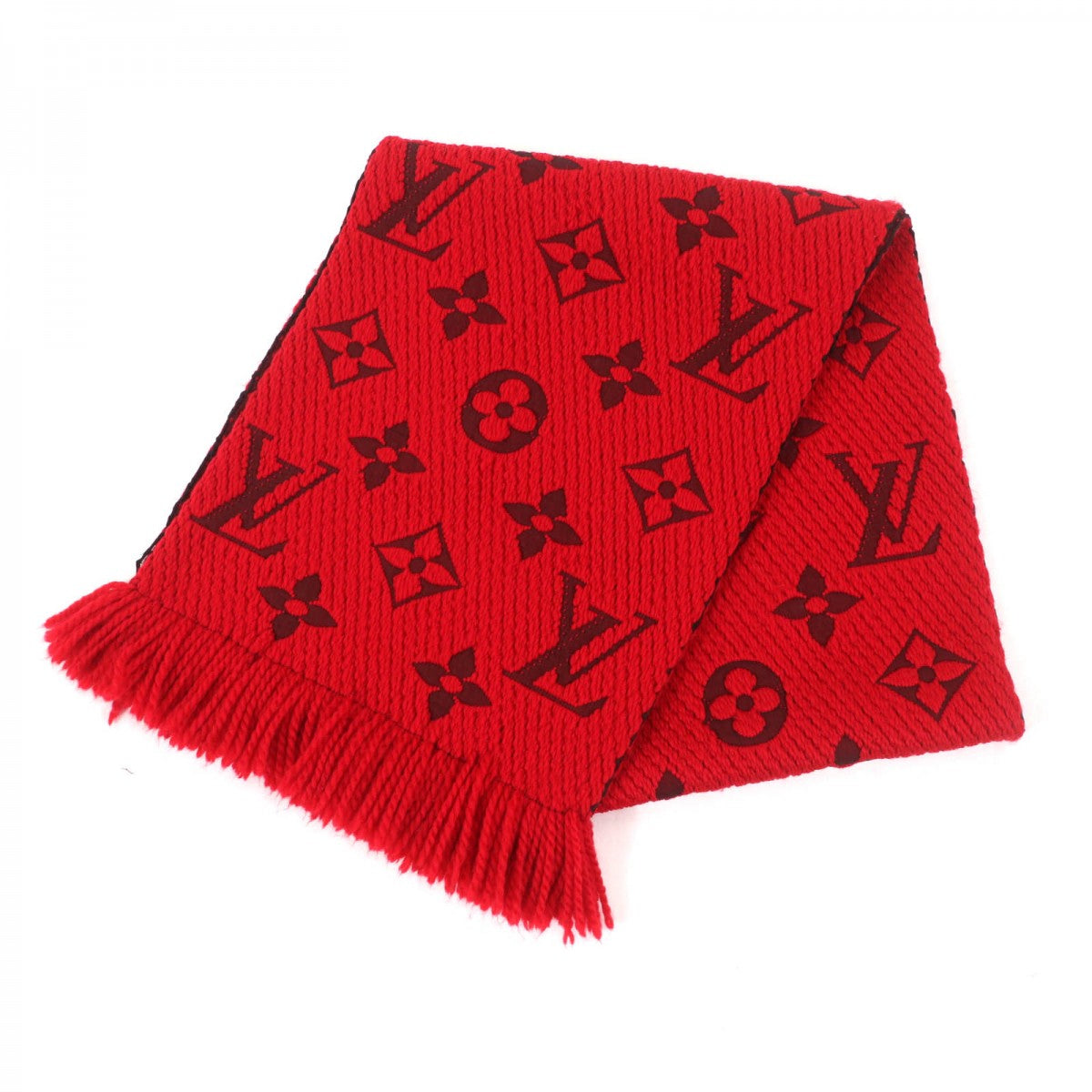 Louis Vuitton Scarf M72432 Ruby Esharp Logomania Wool Apparel