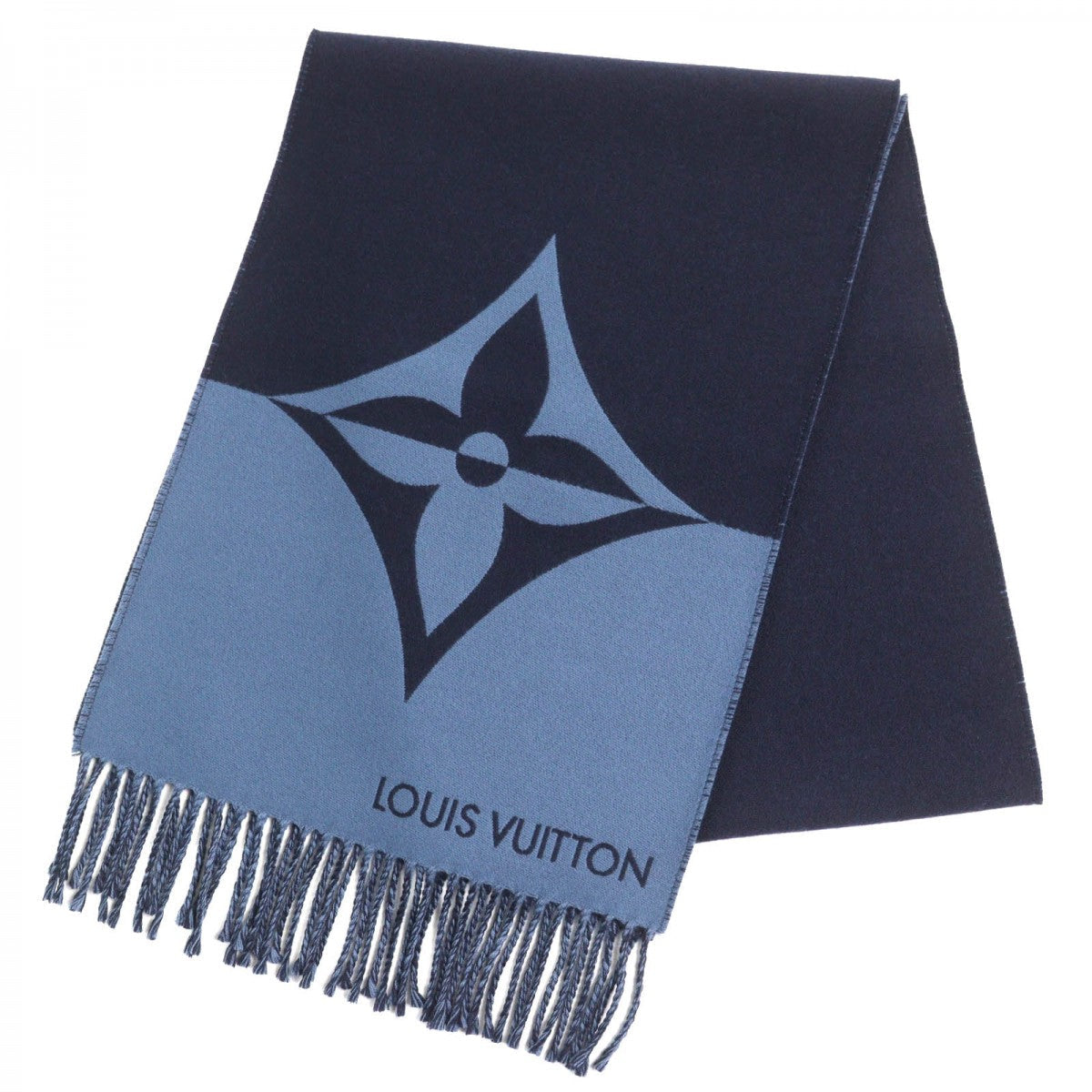 Louis Vuitton Scarf M78399 ual Wool Navy