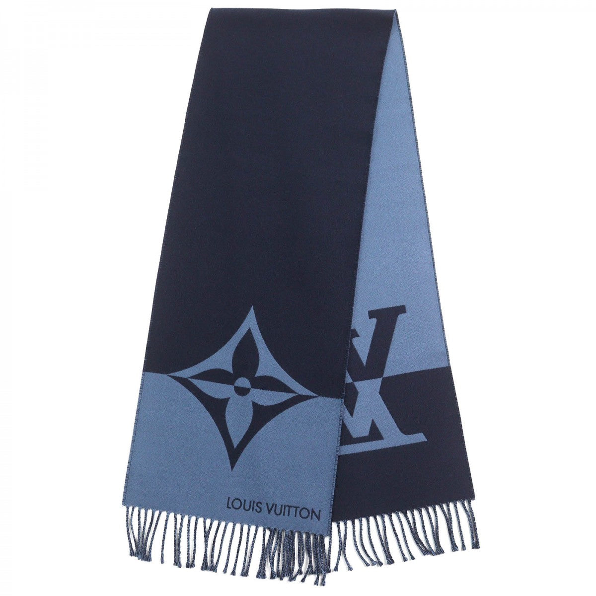 Louis Vuitton Scarf M78399 ual Wool Navy