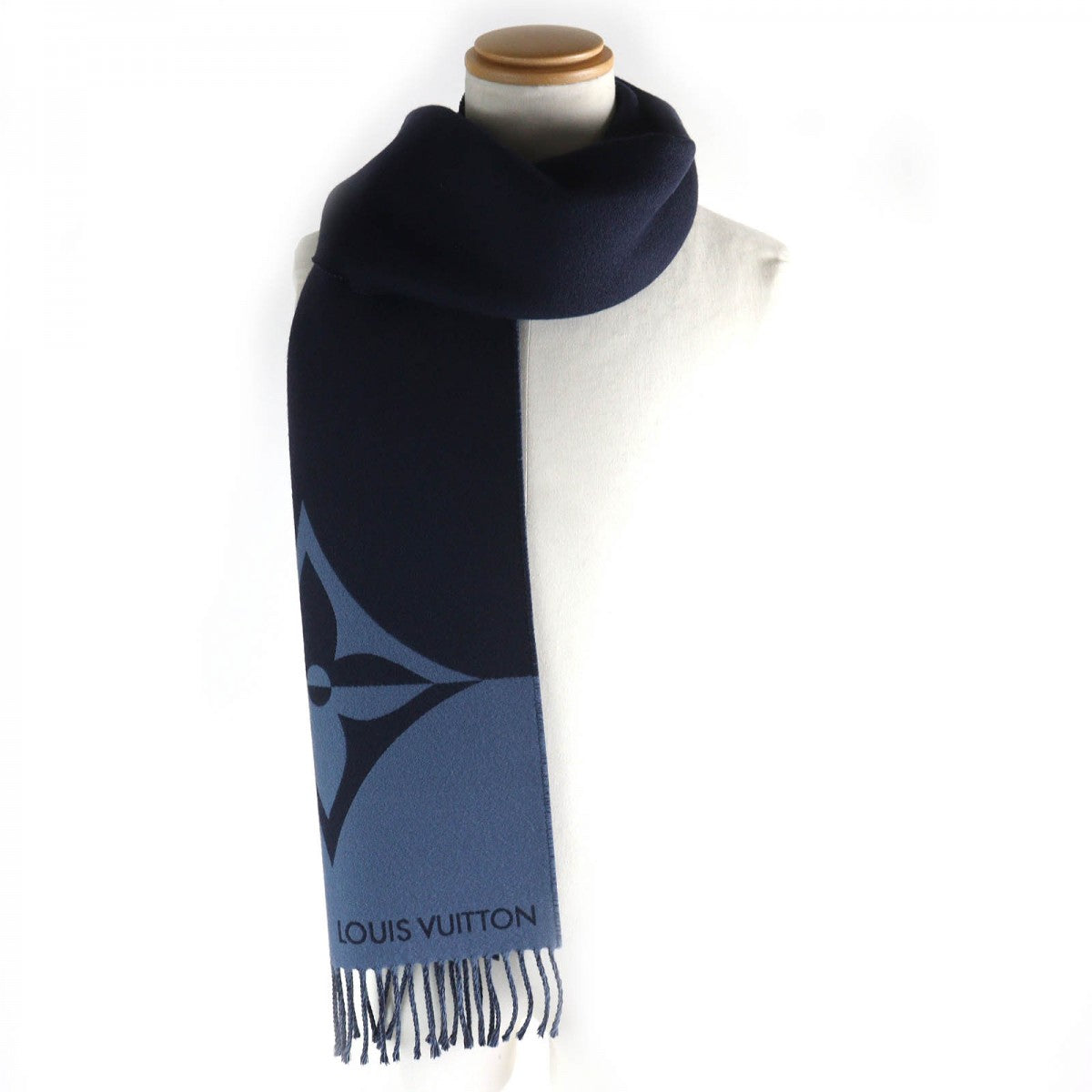 Louis Vuitton Scarf M78399 ual Wool Navy