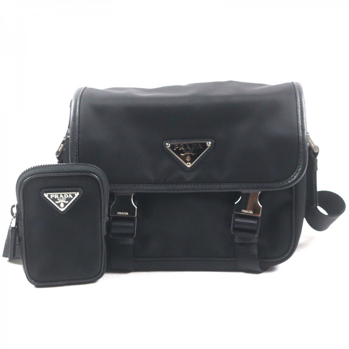 Shoulder Bag Main: Tessuto, Part: Saffiano Mens Leather Black