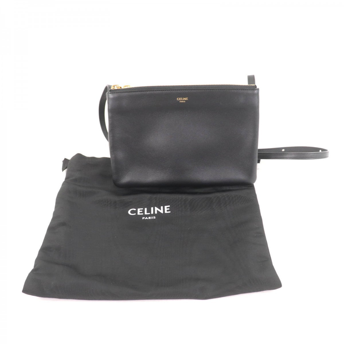 Shoulder Bag Main: Smooth Lambskin Trio Women Black Small