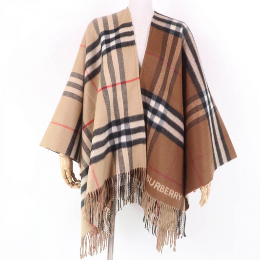 Burberry Poncho Main Wool Main Cashmere Type Women Handbag Brown Travel Bag