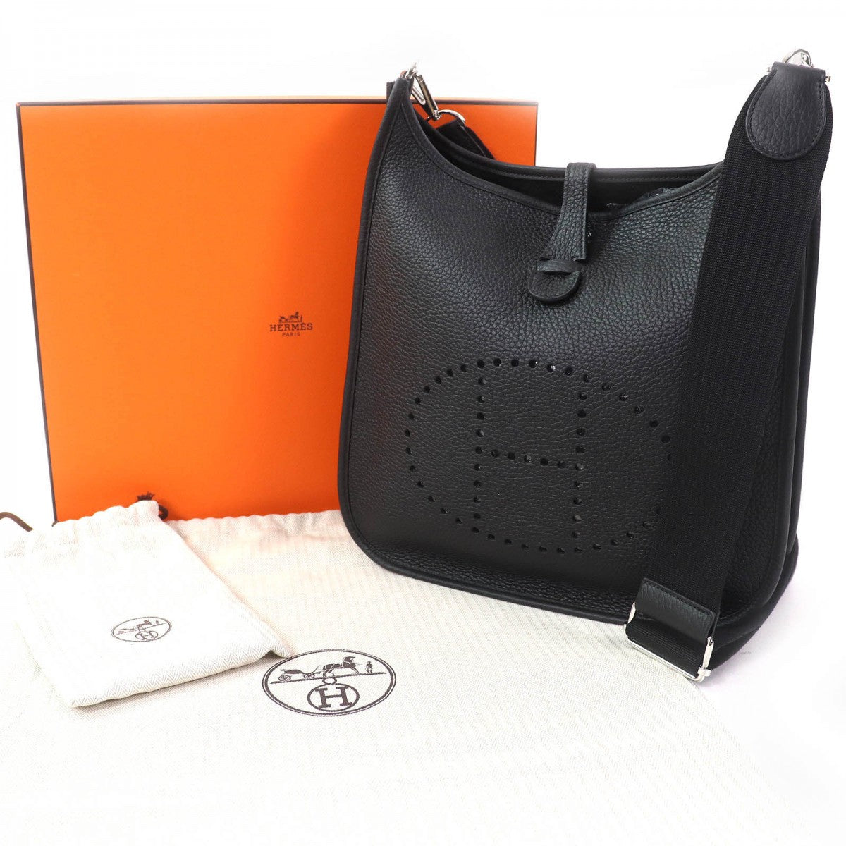 Hermes Shoulder Bag Main Ftaurillon Clemence Evelyn 3Pm Women Black