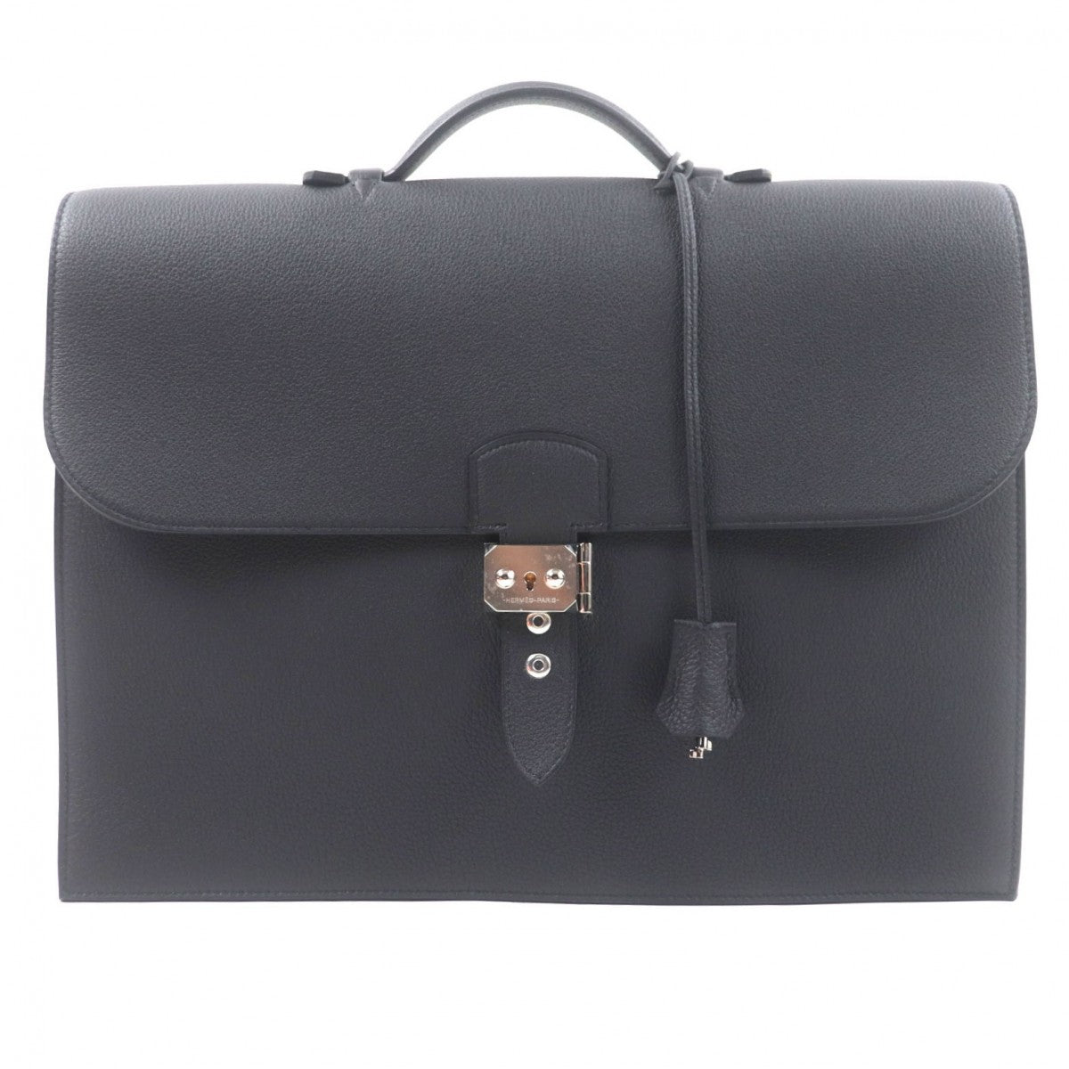Briefcase Main: Togo Sac Adepeche Mens Handbag Black Travel Bag