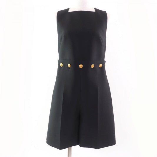 Louis Vuitton Overall Button-waist Mikado playsuit 34 Wool Black Apparel