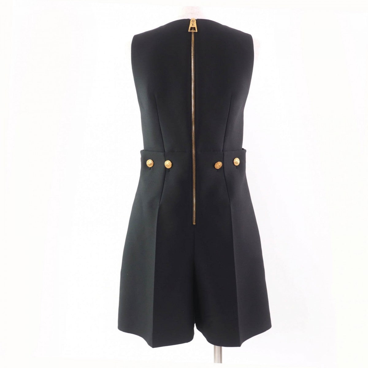 Louis Vuitton Overall Button-waist Mikado playsuit 34 Wool Black Apparel