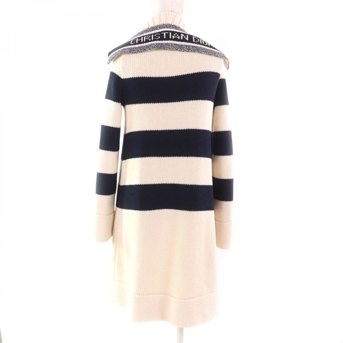 Dior Christian Duffel Coat Wool Ivory Navy Handbag Travel Bag