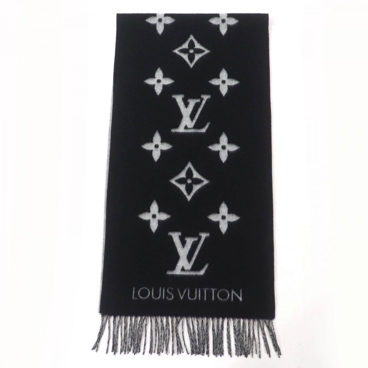 Louis Vuitton Scarf M71040 cashmere Noir Echarpe