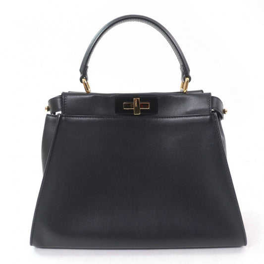 Fendi Handbag 8Bn290 Nappa Peek Boo Regular Leather Black Travel Bag