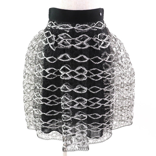 Chanel COCO Mark Logo Ribbon Mesh Skirt