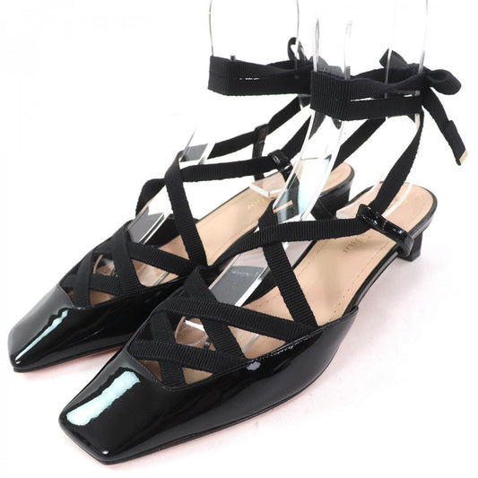 Dior Christian Pumps Patent D Handbag Leather Black Shoes