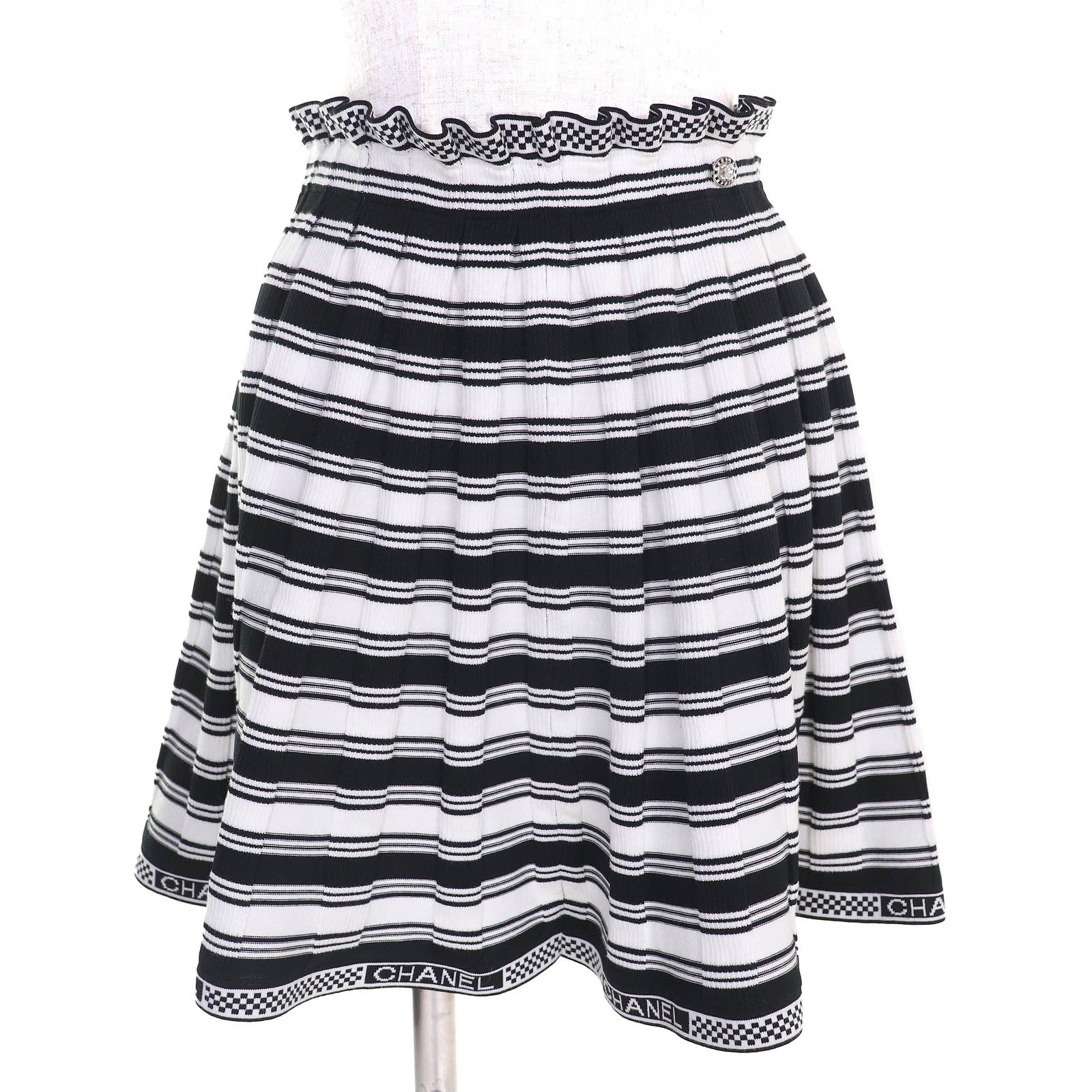 Chanel COCO Mark Parts Logo Multi-Border Mini Skirt