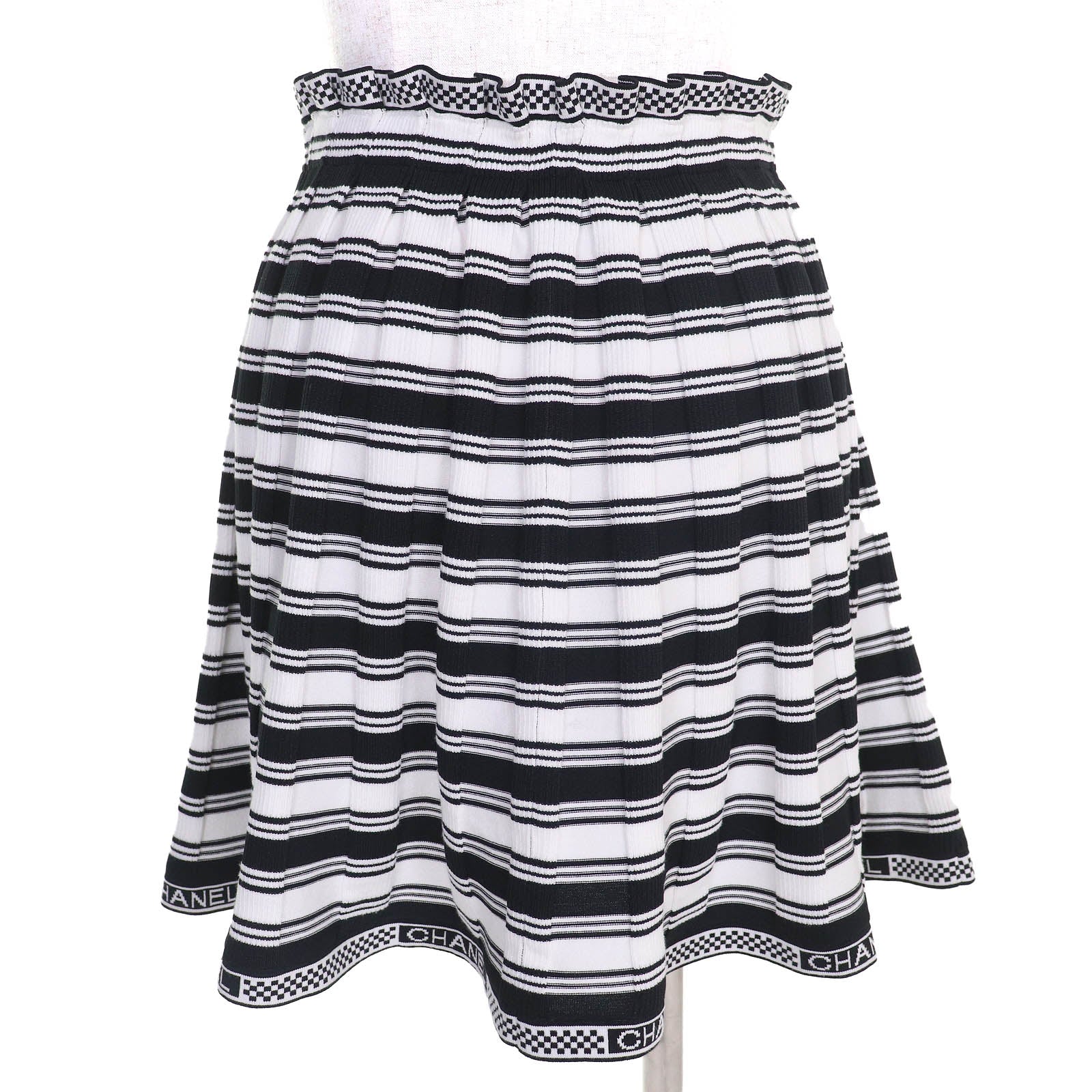 Chanel COCO Mark Parts Logo Multi-Border Mini Skirt